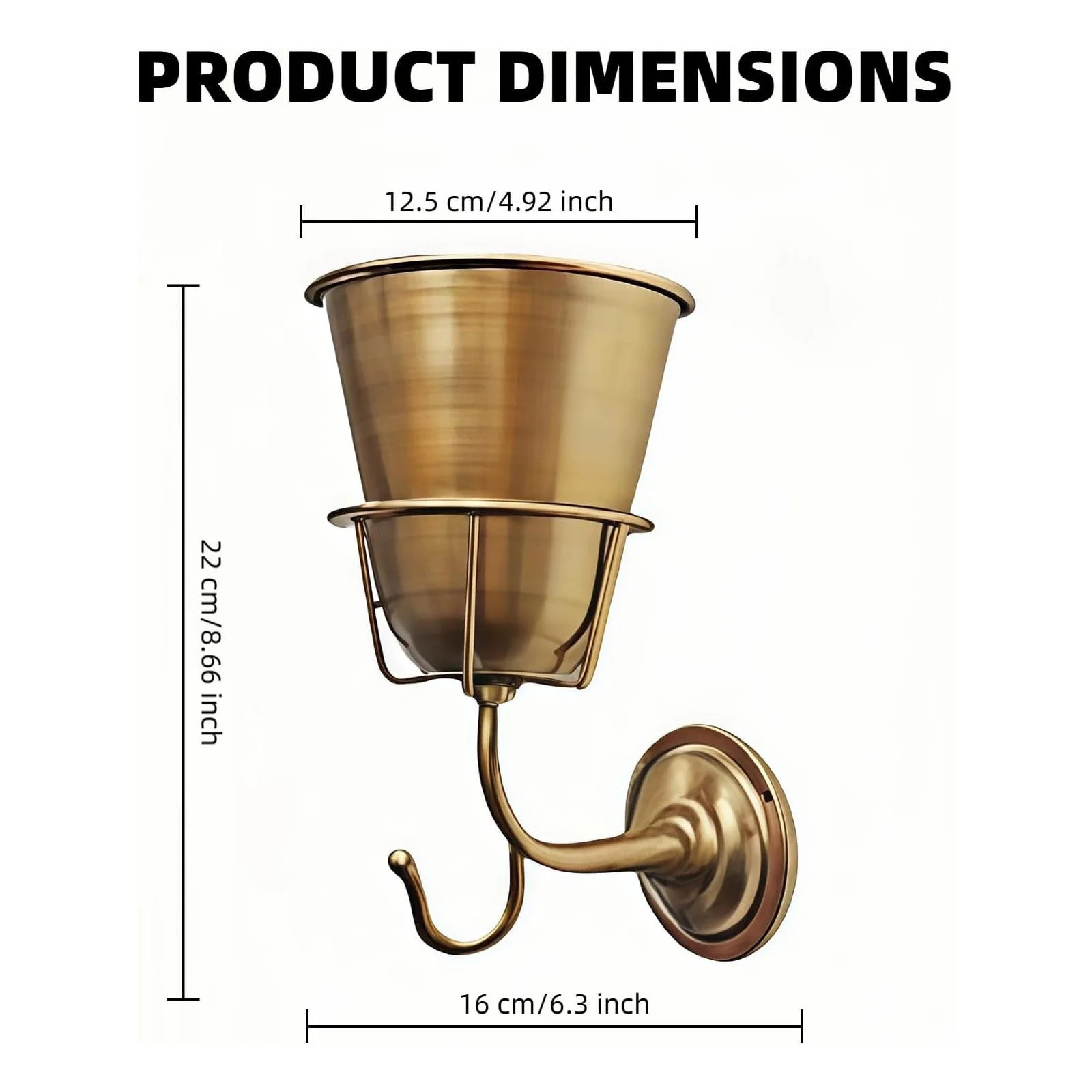 Handcrafted Opal Wall Vessel,Vintage Brass Container Vase, Versatile Hanging Organizer,Wall Vesse... | Walmart (US)