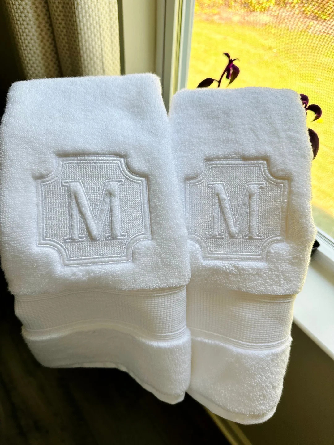Monogram Embroidered Egyptian Cotton Hand Towel: Personalized Initial - Etsy | Etsy (US)