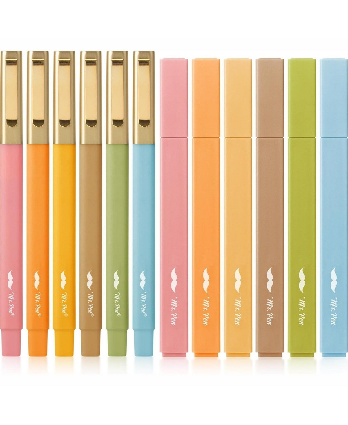 Mr. Pen Aesthetic Highlighter and Pen No Bleed, 12 Pack, Pastel Color | Macy's
