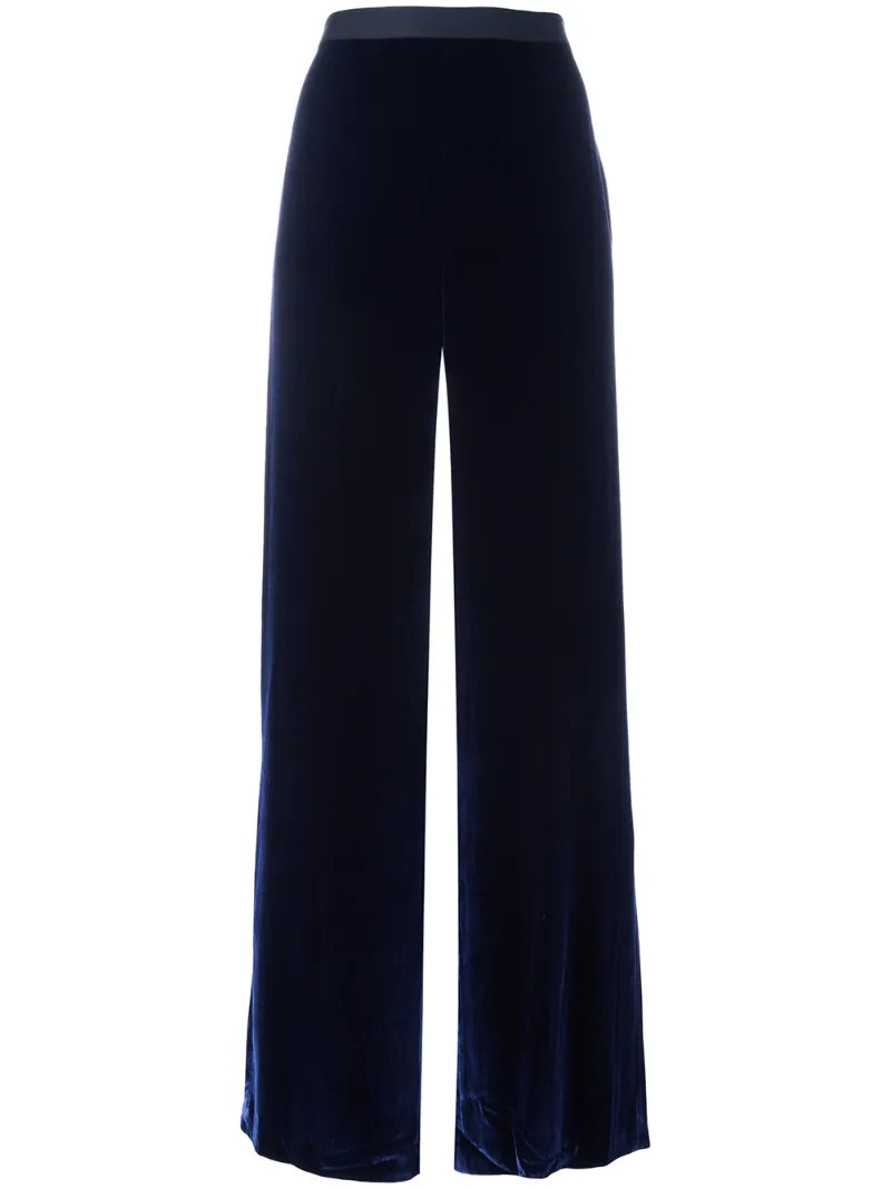 T By Alexander Wang velvet palazzo pants, Women's, Size: 0, Blue | FarFetch Global
