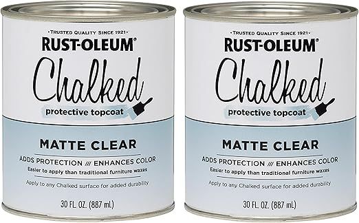 Rust-Oleum 287722-2PK Ultra Matte Interior Chalked Paint, 30 oz, Matte Clear Topcoat, 2 Pack | Amazon (US)