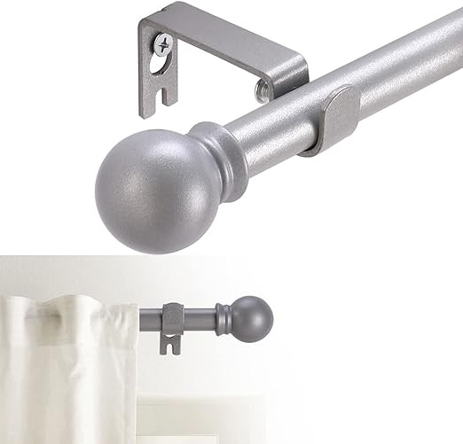 GXOACKJ Curtain Rods for windows 48 to 84-93 inch,5/8 inch Decorative Curtain Rod Set,Nickel Spli... | Amazon (US)