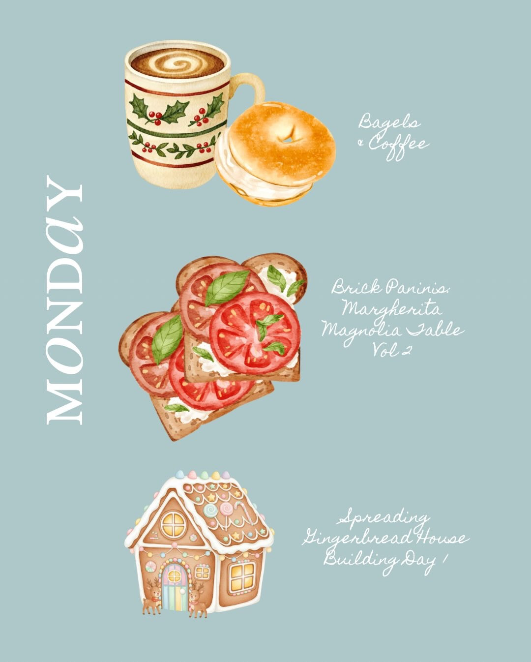 I couldn’t help but notice how food keeps marking time for us lately.

Yesterday started simply with bagels and coffee before church. The kind of morning that feels steady before the day takes off. Dessert at the mall somehow became part of Christmas shopping, which felt exactly right. Shopping wrapped up, almost everything crossed off the list, and yes, I waited too long for matching Christmas pajamas. Next year. Always next year.

Dinner was an experience. Brazilian sides, garlic mashed potatoes, and endless cuts of meat carved tableside. I tried lamb for the first time and honestly, I am not sure about it now.

Today slowed down. Lighter food, quieter moments, and time to play with our food in the best way. Gingerbread houses; sticky fingers, & laughter will matter more than how straight the walls will be.

Some days are indulgent. Some are gentle. Some are both. And all of them seem to find their way back to the table.

What did your weekend taste like?

Gracefully yours,
🫶🏻 Jeanie Jo

#foodwriterlife
#todaystable
#kitchendiaries
#holidayeats
#slowfoodstories

#LTKdayinmylife #LTKfoodie #LTKHoliday