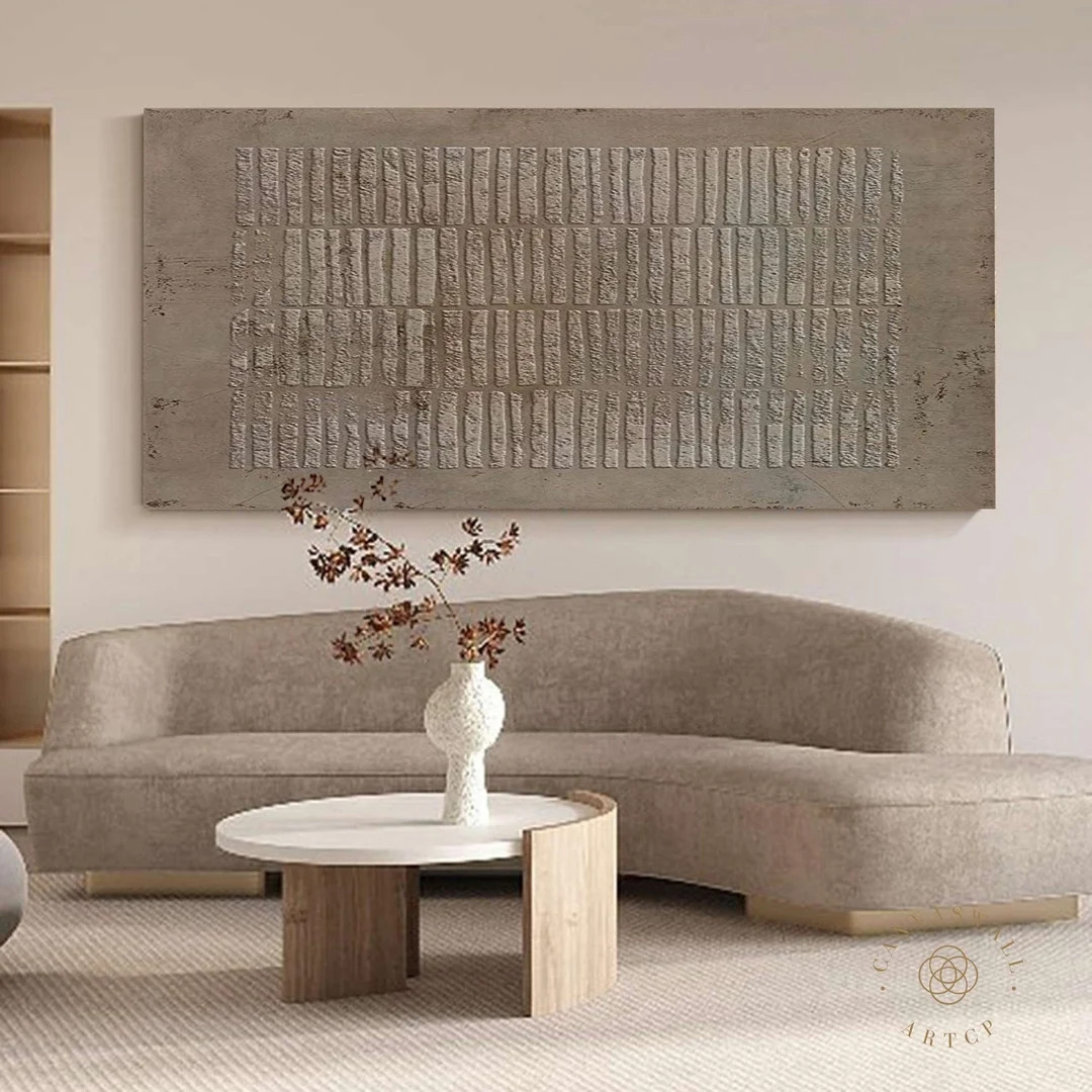 Wabi-sabi Texture Wall Art: 3D Minimalist Brown Canvas Painting - Etsy | Etsy (US)