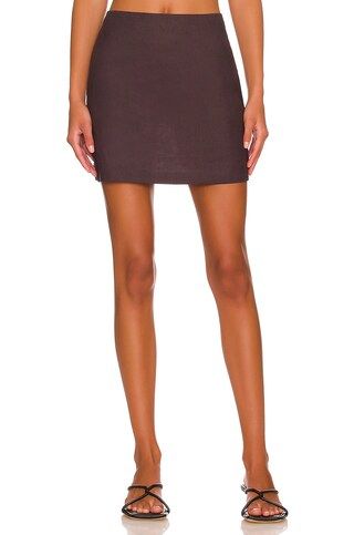 L'Academie Comilly Mini Skirt in Carob from Revolve.com | Revolve Clothing (Global)