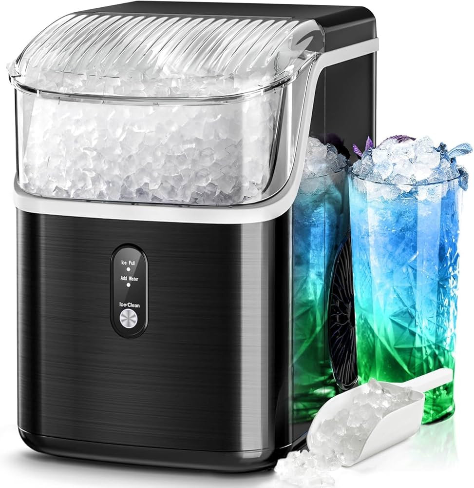Nugget Ice Maker Countertop, 35Lbs/Day Portable Table Top Machine with Chewable & Crushed Ice, Se... | Amazon (US)