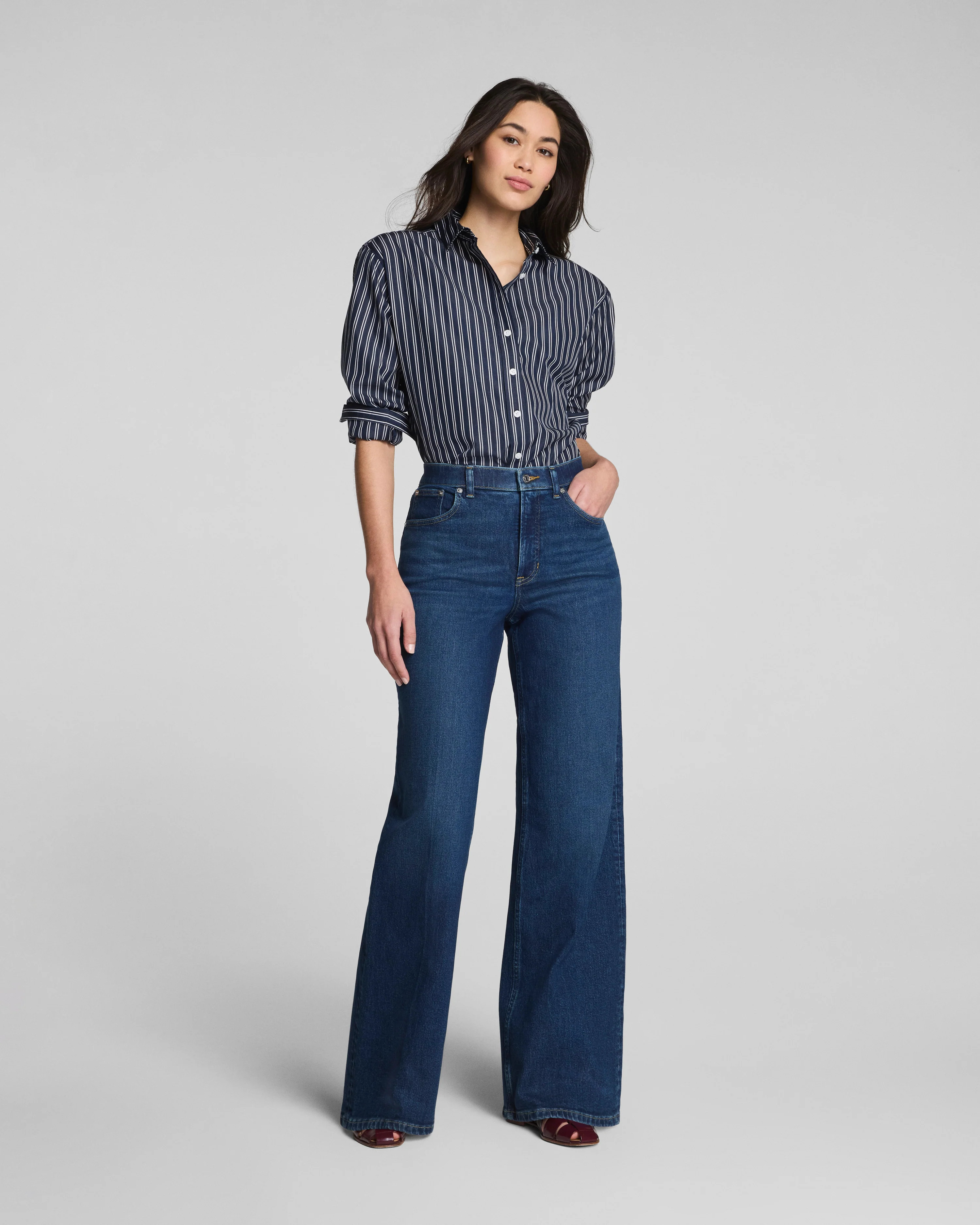 SPANXshape™ Authentic 360Mid-Rise Wide Leg Jeans | Spanx