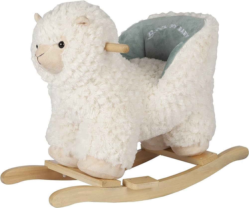 Baby Rocking Horse Alpaca Llama with Chair, Plush Stuffed Animal Rocker, Wooden Rocking Toy Llama... | Amazon (US)