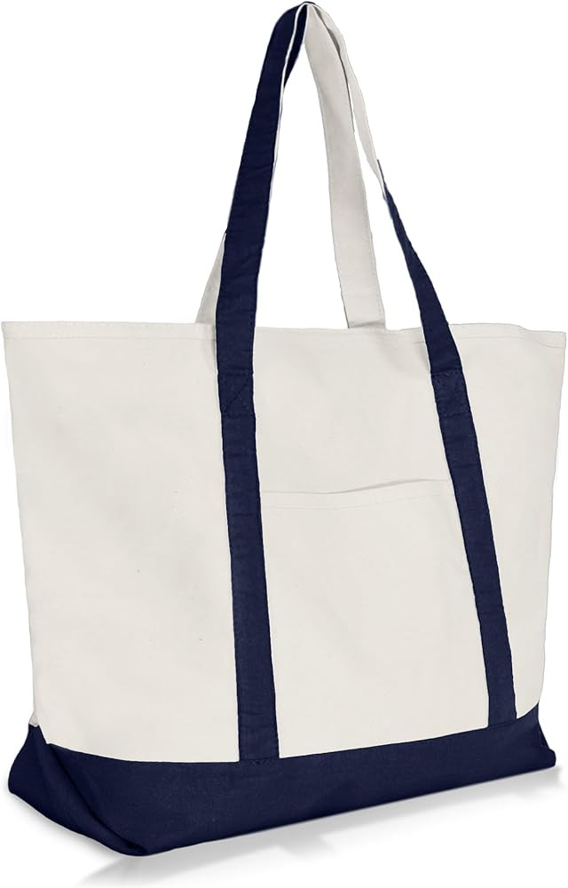 22" Heavy Duty Cotton Canvas Tote Bag (Zippered) | Amazon (US)