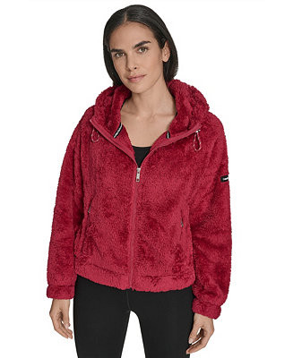 Women's Performance Oversized Hooded Sherpa Jacket | Macy's
