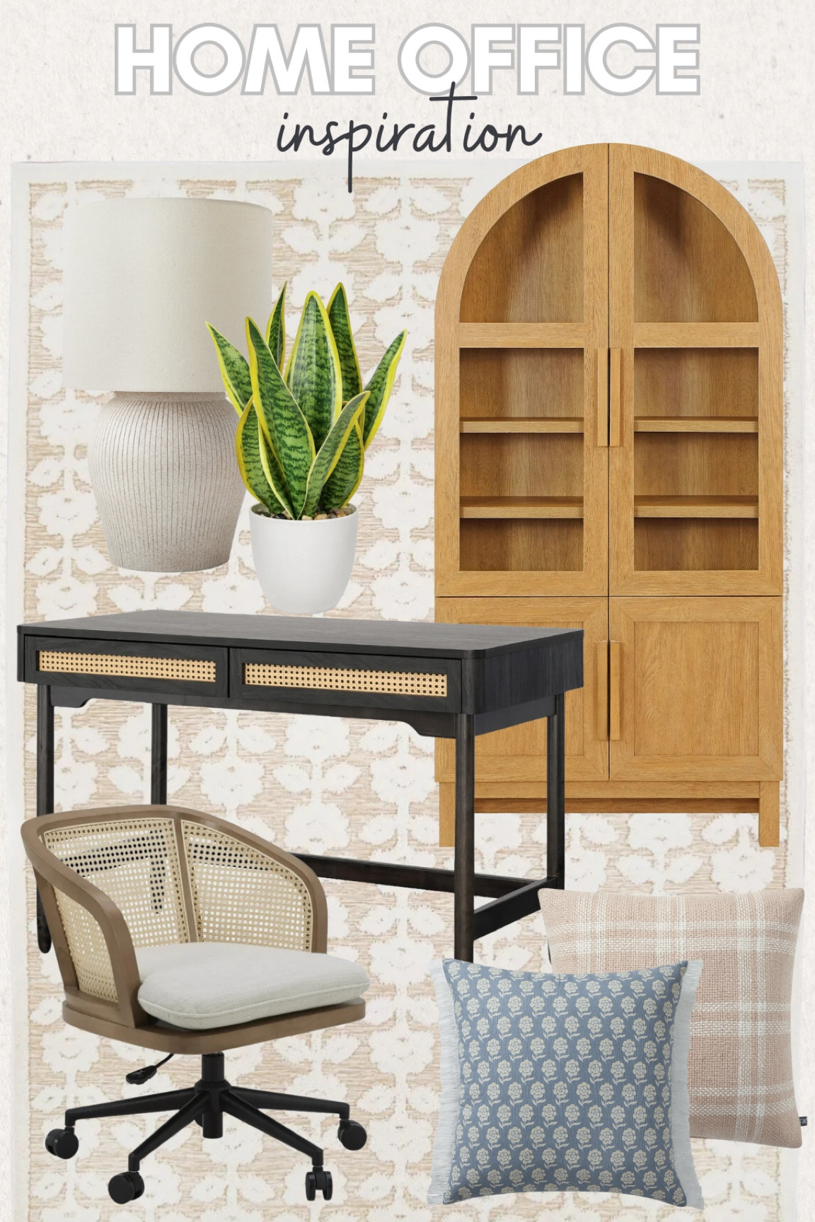 Home office inspiration!

Walmart home office finds. Affordable office furniture. 

Cane office chair, wood rolling chair, wood desk, office desk under $200, black office desk, cane office desk, arch cabinet, light wood arch cabinet, arch cabinet under $500, faux potted plant, large neutral lamp, large organic lamp, neutral area rug, neutral pillow, block floral pillow, Walmart home decor, neutral home decor, neutral office decor

#founditonwalmart #walmartfinds 

#LTKFindsUnder100 #LTKHome #LTKFindsUnder50