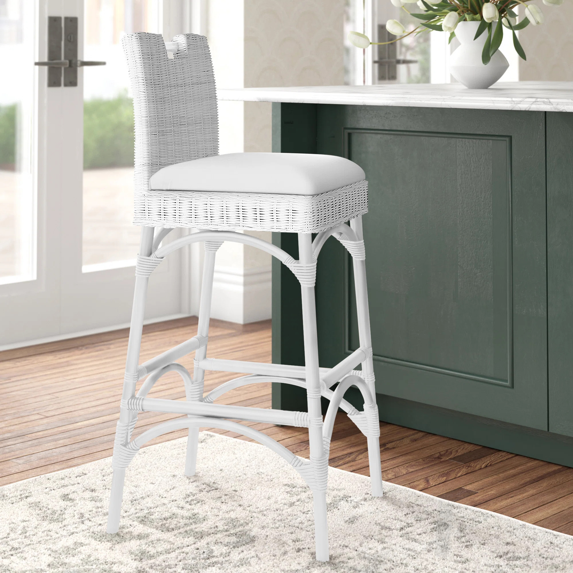 Evins Upholstered Bar Stool with Solid Wood Frame | Wayfair North America
