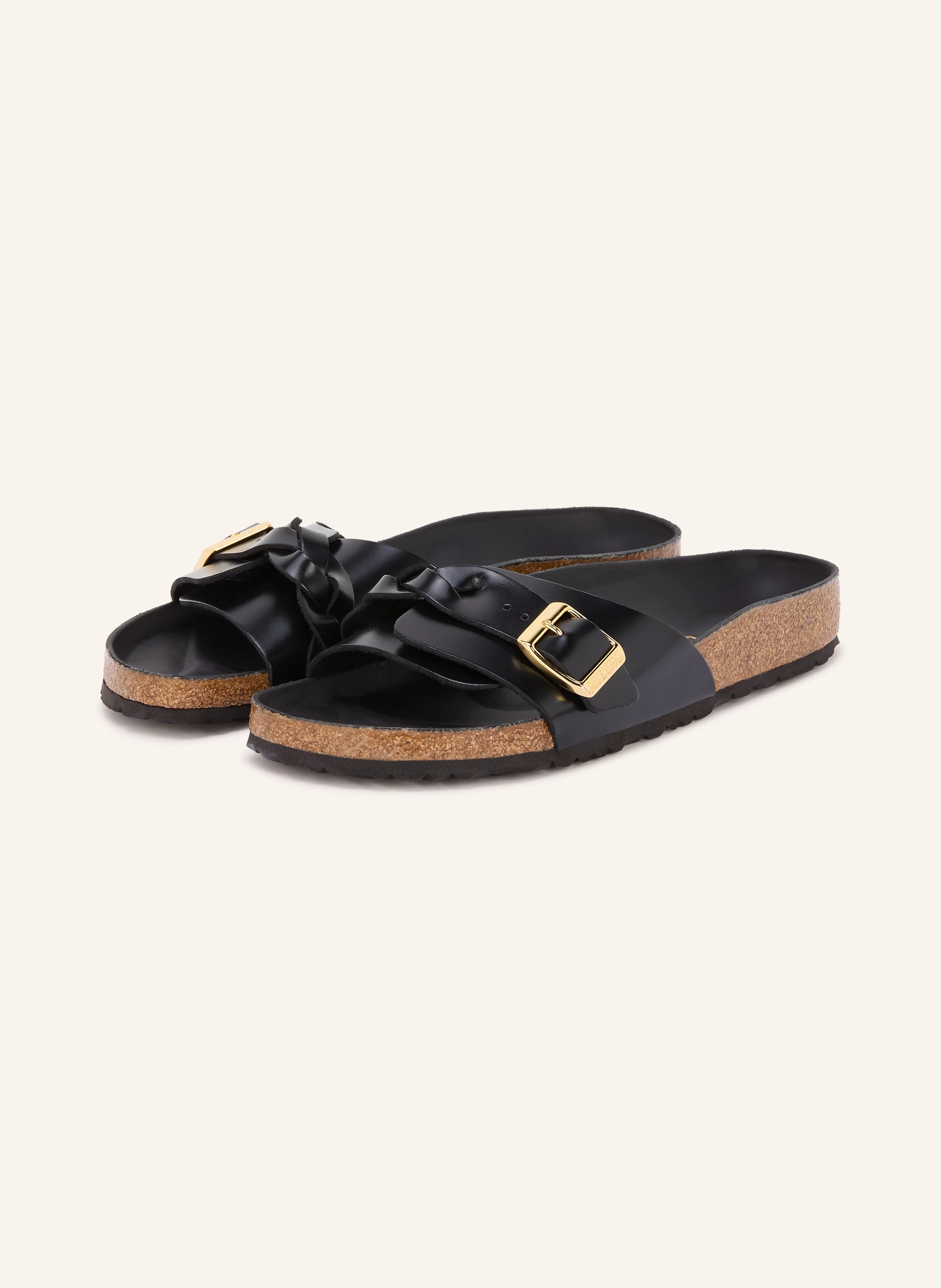 BIRKENSTOCK Pantoletten OITA BRAIDED in schwarz / gold | Breuninger (DACH)