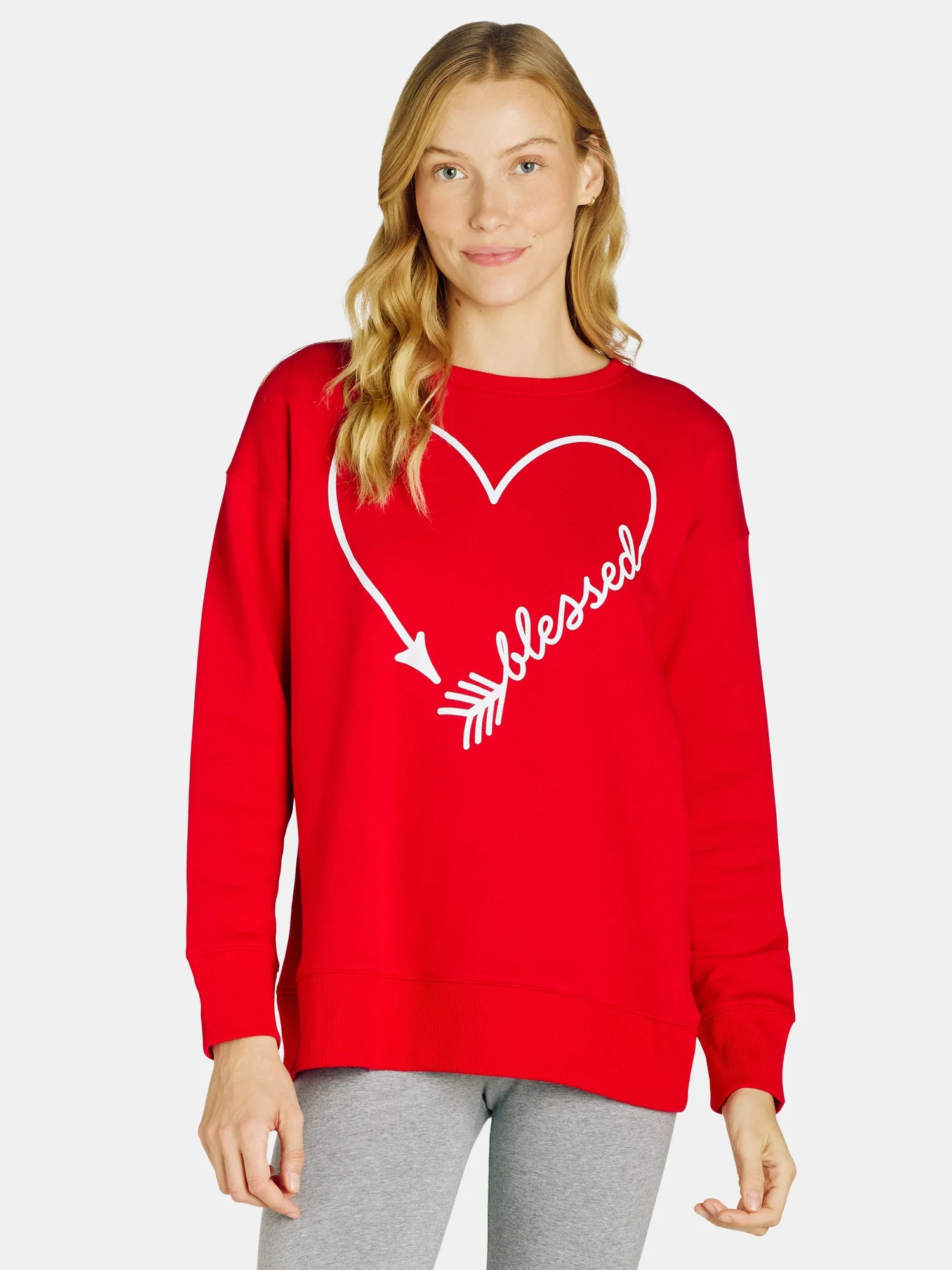 Valentine’s Day Women's Graphic Sweatshirt from Way to Celebrate, Sizes S-XXXL - Walmart.com | Walmart (US)