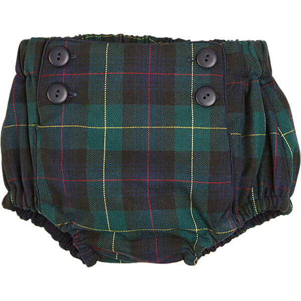 Tartan Button Detail Bloomers, Green | Maisonette