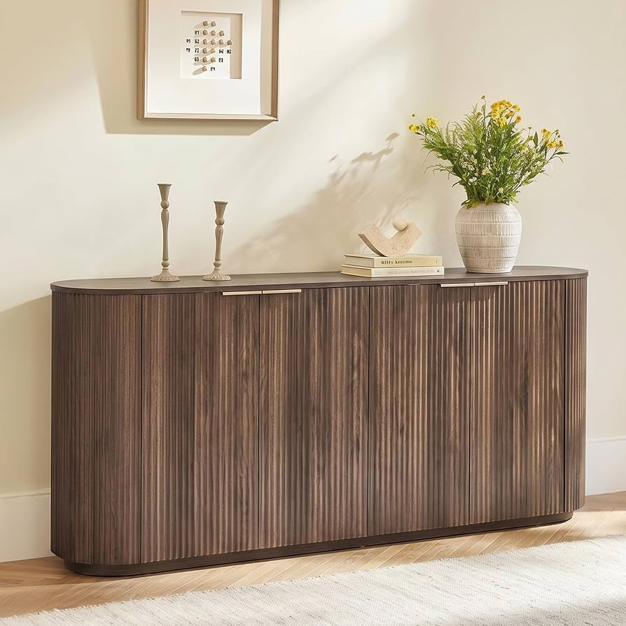 CHITA 70" Sideboard Buffet Cabinet with Storage, Fluted Accent Cabinet with Doors and Adjustable ... | Amazon (US)