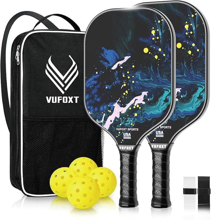 Pickleball Paddles Set of 2/4, USAPA Approved 99.99% Carbon Fiber Surface Pickleball Sets PP Hone... | Amazon (US)
