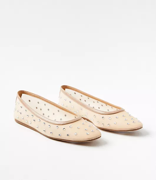 Loft Sparkle Mesh Ballet Flats | LOFT