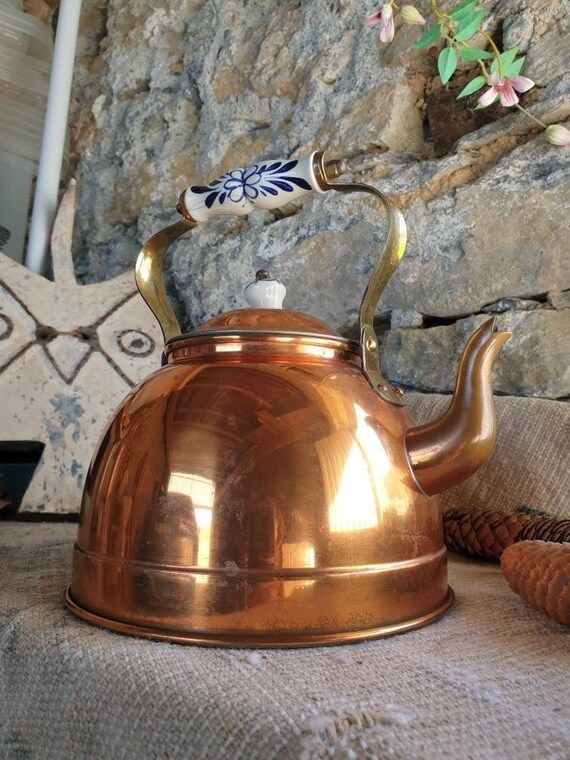 French Vintage Copper Kettle Stunning Country Decor | Etsy | Etsy (US)