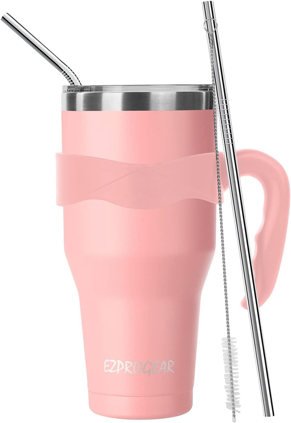 Ezprogear 40 oz Stainless Steel Beer Tumbler Pink Camping Mug Double Wall Vacuum Insulated with S... | Amazon (US)