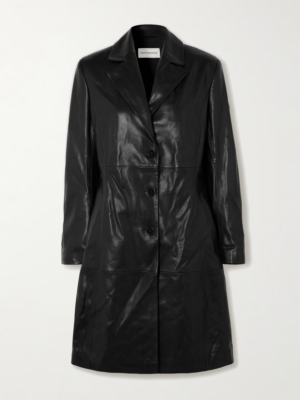 Nour Hammour - Eames Paneled Leather Jacket - Black | NET-A-PORTER (US)