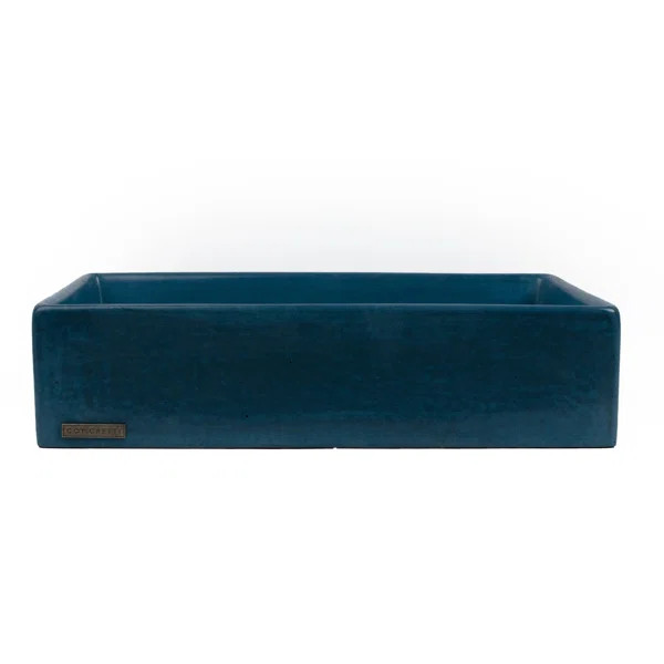 denverdarkblue1 Concretti Designs 14.625'' Blue Concrete Rectangular Vessel Bathroom Sink | Wayfair North America