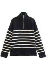 'Teresa' Half Zip Striped Sweater | Goodnight Macaroon