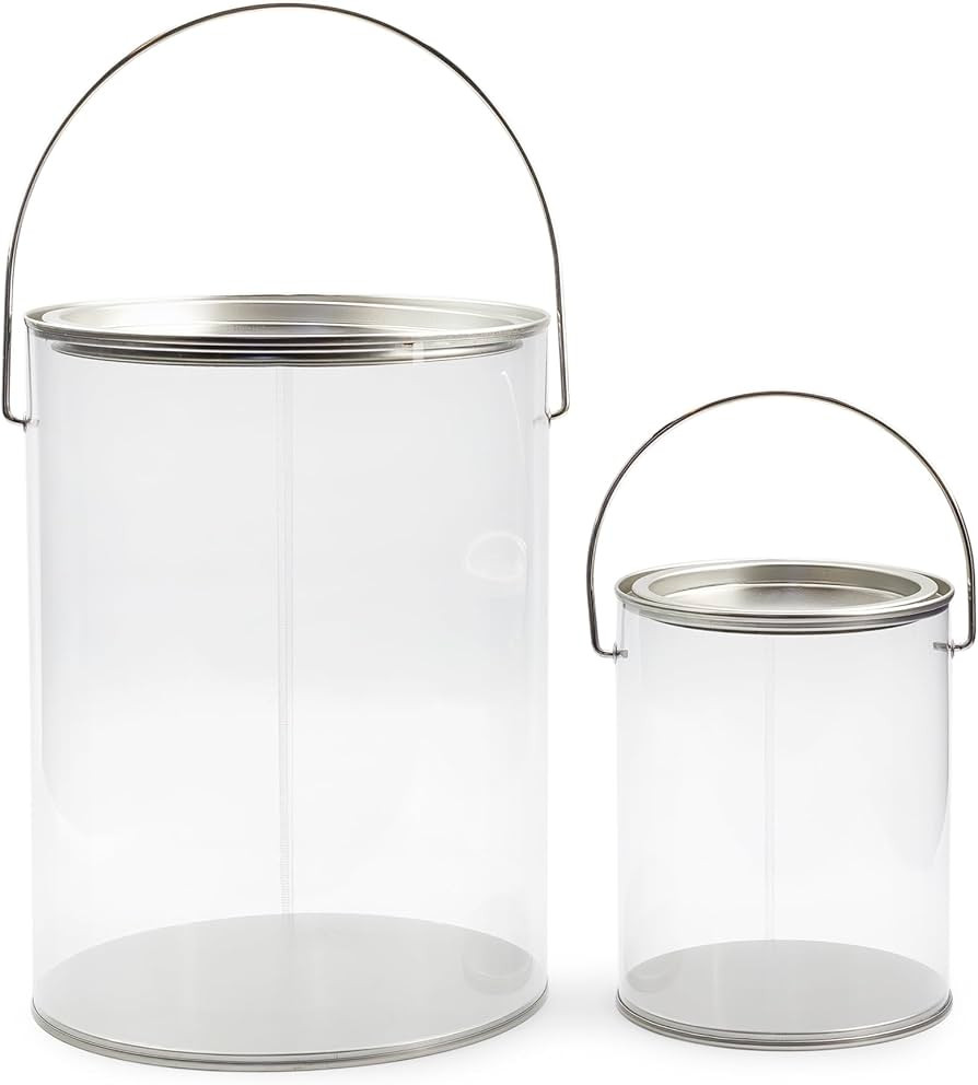 Cornucopia Brands Clear Plastic Paint Cans (Gallon and Quart Combo, Set of 2); Paint Buckets for ... | Amazon (US)