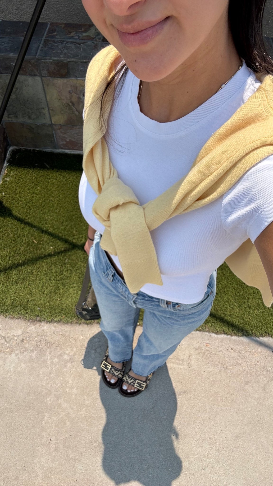 summer butter yellow 💛 
sweater: S
t shirt: XS
jeans: 27 (also had them altered)
shoes: 38

#LTKSeasonal