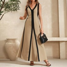 Summer Colorblock Maxi Vacation Dress | SHEIN