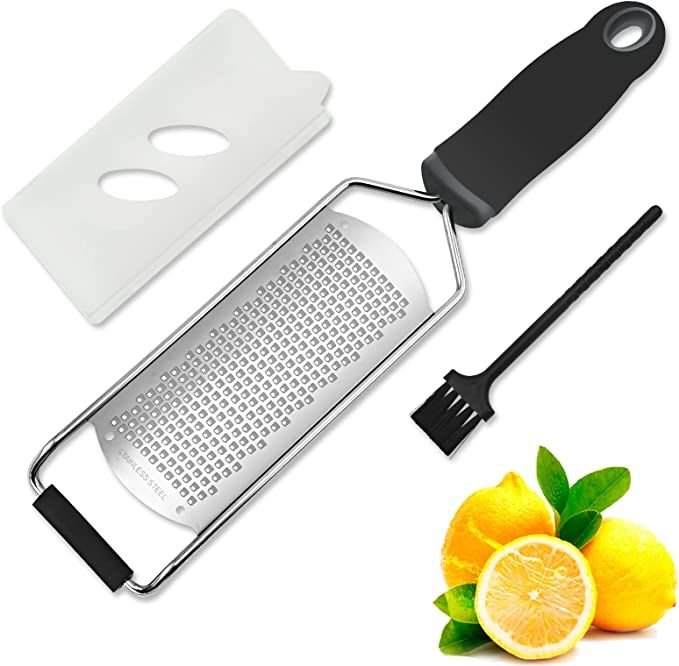 Cheese Grater and Lemon Zester, Ginger Garlic Grater with Wide Stainless Steel Blade, Kitchen Too... | Amazon (US)