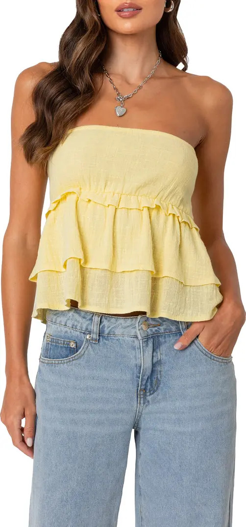 Smocked Ruffle Strapless Top | Nordstrom