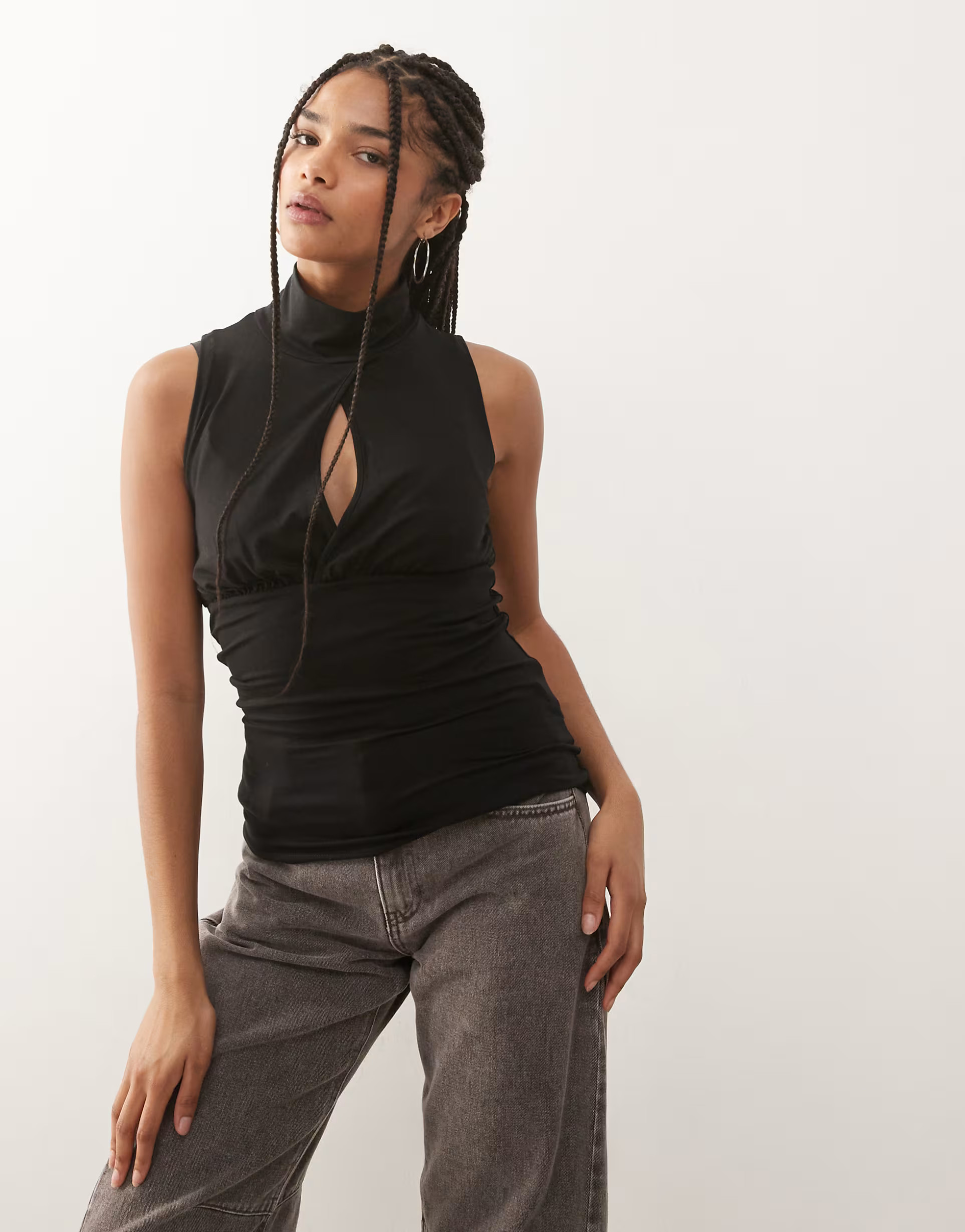 Weekday turtle neck top with cut out detail in black | ASOS | ASOS (Global)