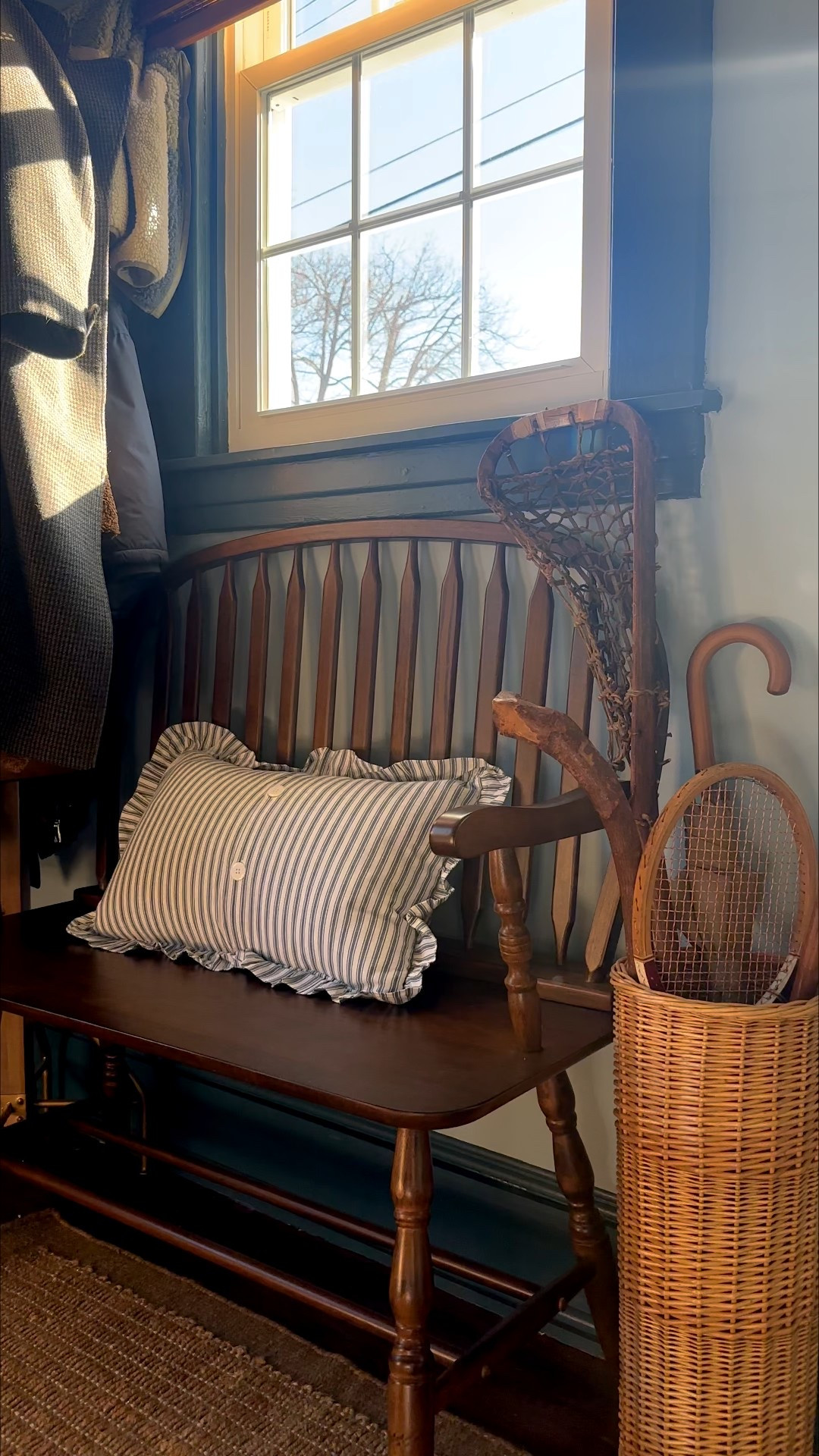 The pillow that is the versatile piece of the season ✨ This @wayfair classic stripe, ruffle detail, and gorgeous blue tone make for the perfect piece that moves from room to room as you get the urge to refresh into Spring. I love that you can flip it to show the button detail for a little something extra, or, a nice clean line. Wayfair makes it so easy to add a new piece in a timely manner, within your budget! Shop my favorites: 

@wayfair #Ad #WayfairPartner #NewYearNewYou #Wayfair

