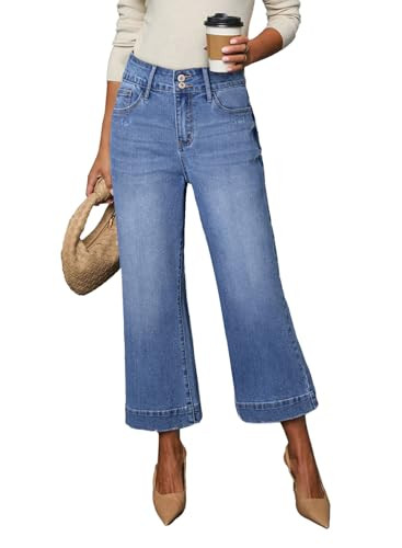 Dokotoo Womens Summer Jeans High Waisted Wide Leg Baggy Jeans for Women Stretch Denim Pants | Amazon (US)