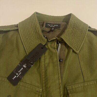 Rag & Bone Womens Lorenz Green Collared Utility Jacket Outerwear XS BHFO 4423  | eBay | eBay US