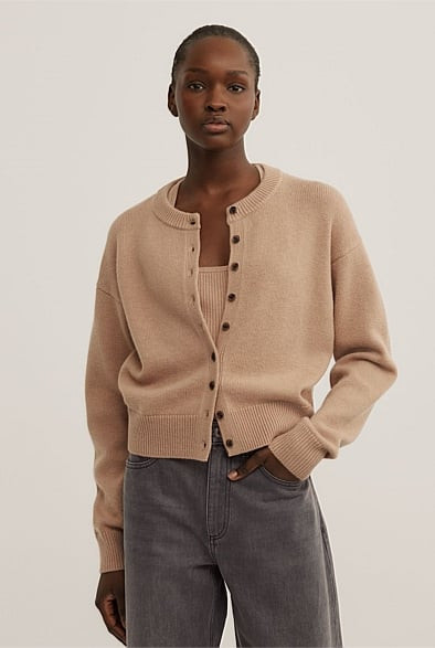 Crew Neck Button Cardigan | Witchery (AU)