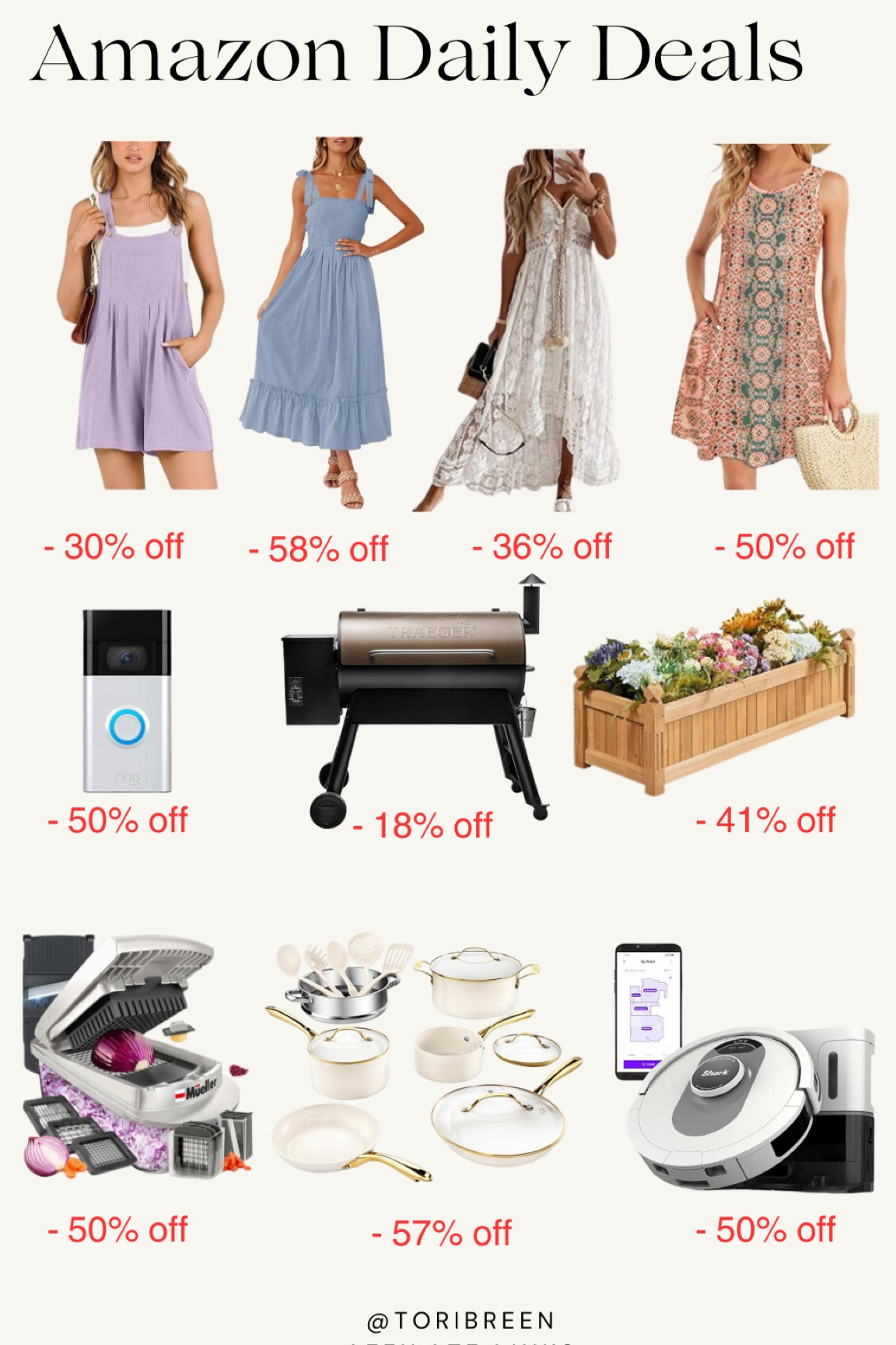 Daily deals on Amazon! Women’s fashion, robot vacuum, kitchen appliances, ring doorbell, traeger 

#LTKSaleAlert #LTKxNSale #LTKSummerSales