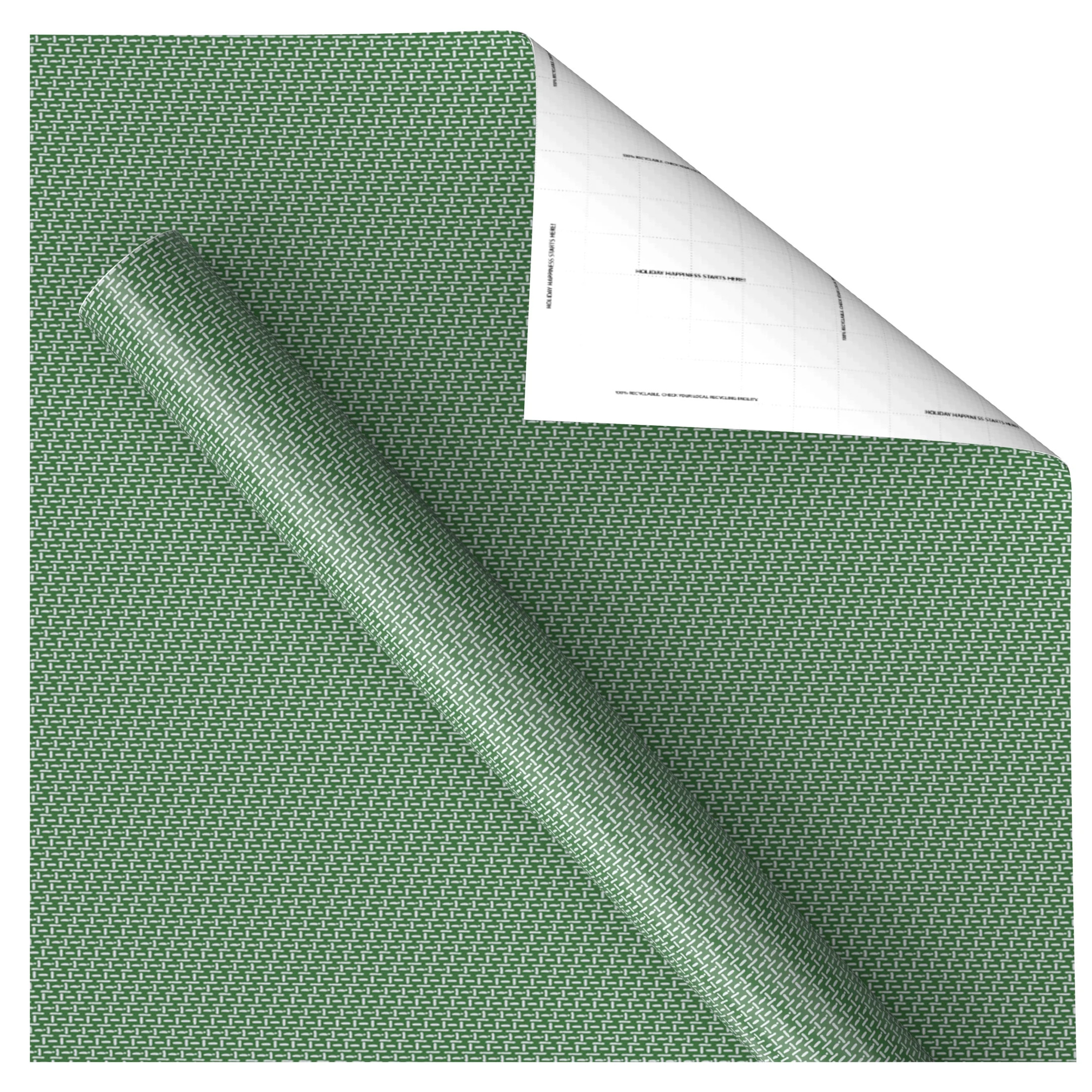 Green and White Geometric Christmas Wrapping Paper, 160 sq ft, by Holiday Time - Walmart.com | Walmart (US)