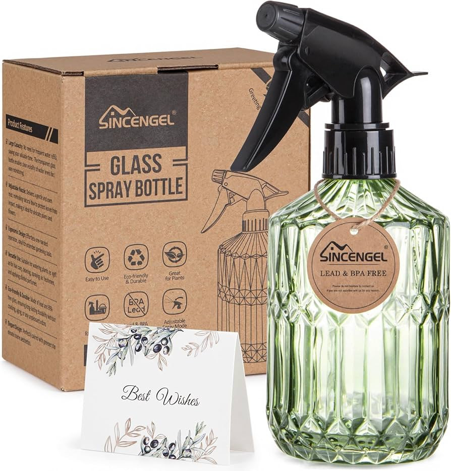 Glass Plant Mister Bottle - 13.5 oz Refillable Leak Proof Water Spray Bottle for Indoor Plants, S... | Amazon (US)
