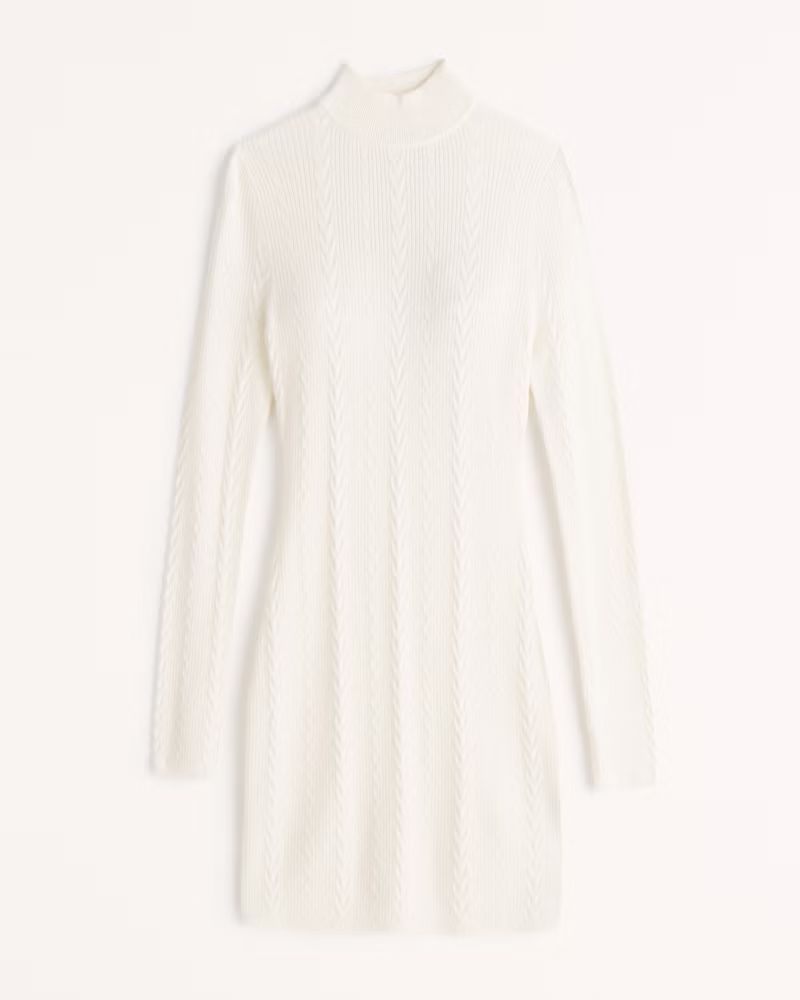 Women's Long-Sleeve Cable Mini Sweater Dress | Women's | Abercrombie.com | Abercrombie & Fitch (US)