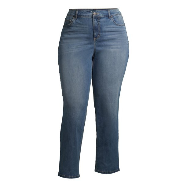 Terra & Sky Women's Plus Size Core Denim Straight Jeans - Walmart.com | Walmart (US)