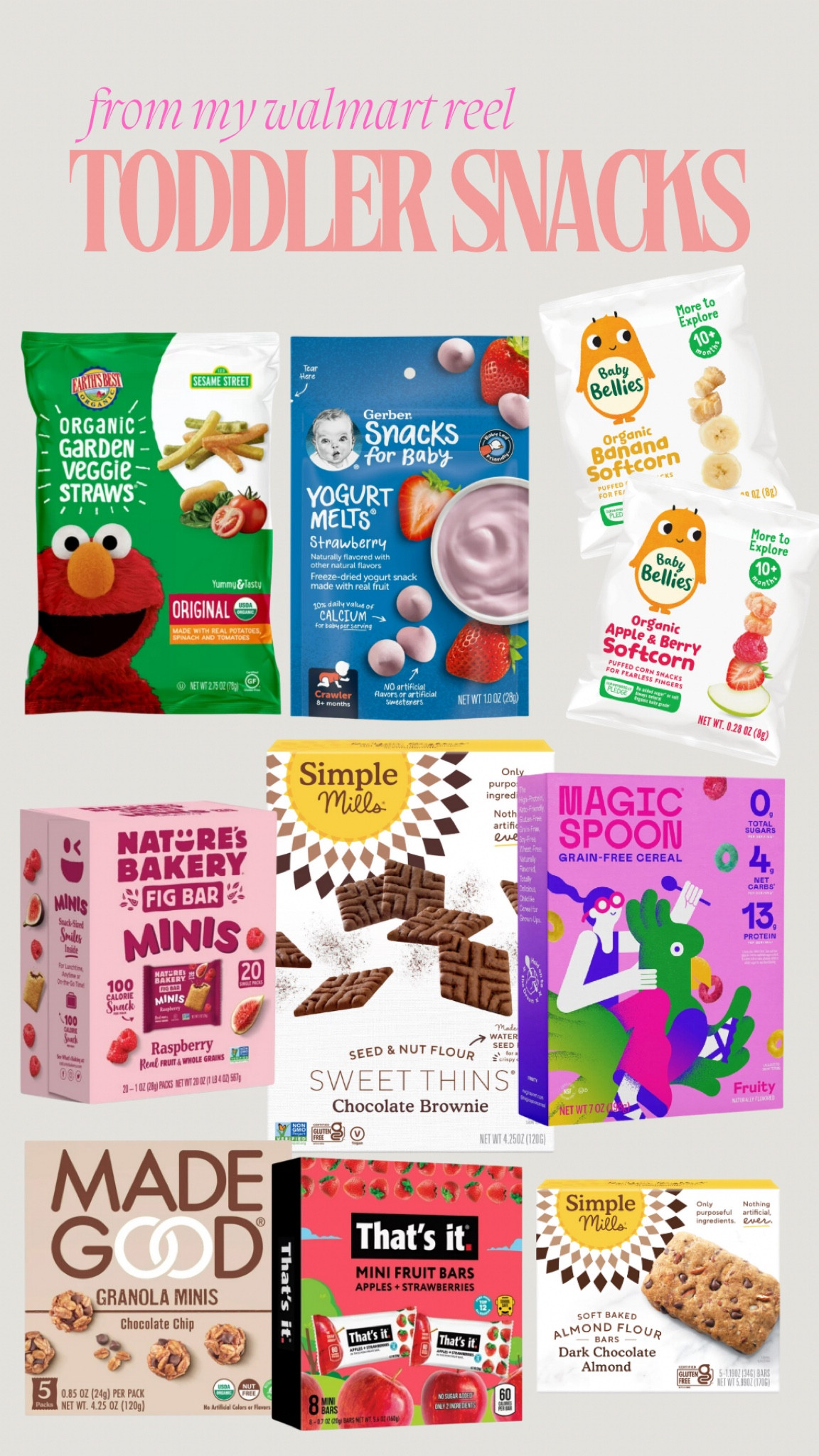 Snack ideas for your toddler from Walmart! 