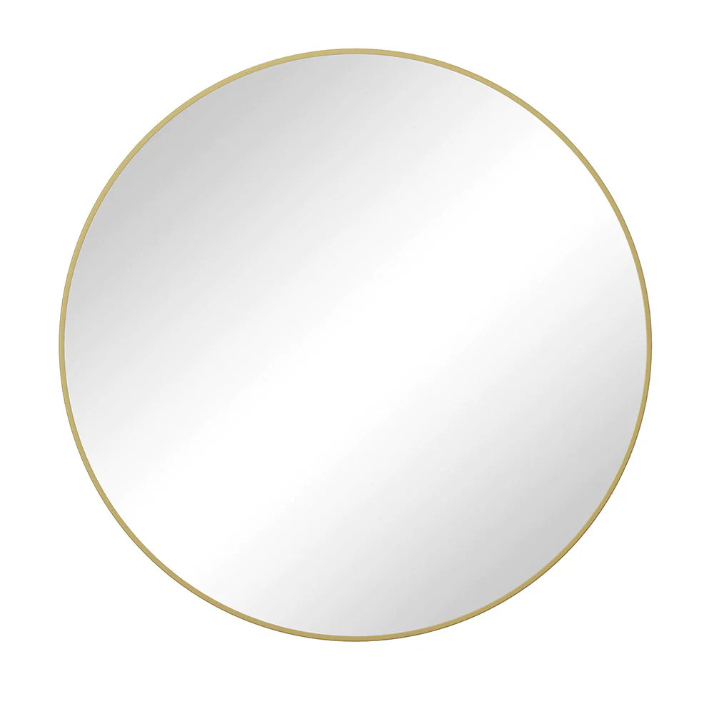 48-Inch Oversized Round Metal Framed Mirror - Gold | Shop Simon