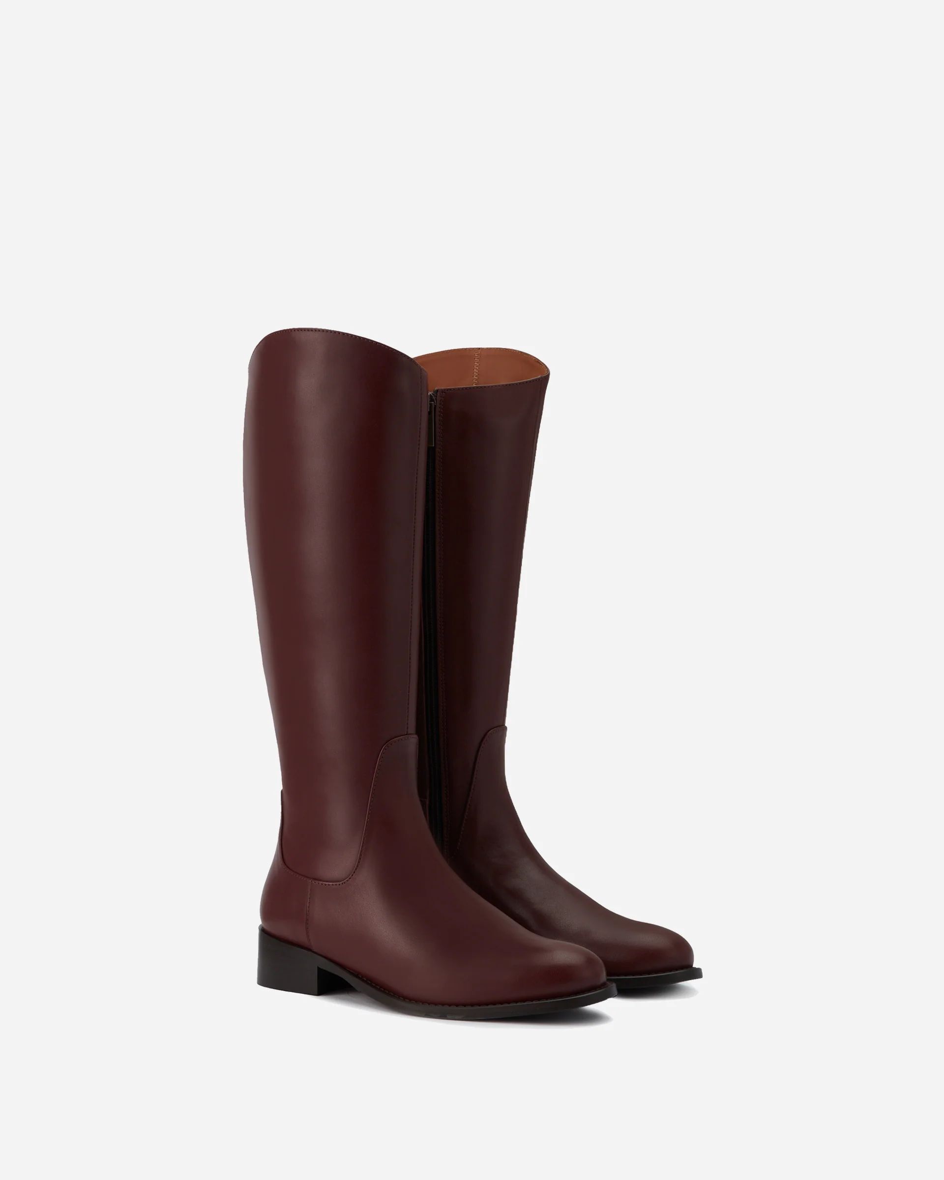 Verity Knee High Boots in Burgundy Leather | DuoBoots