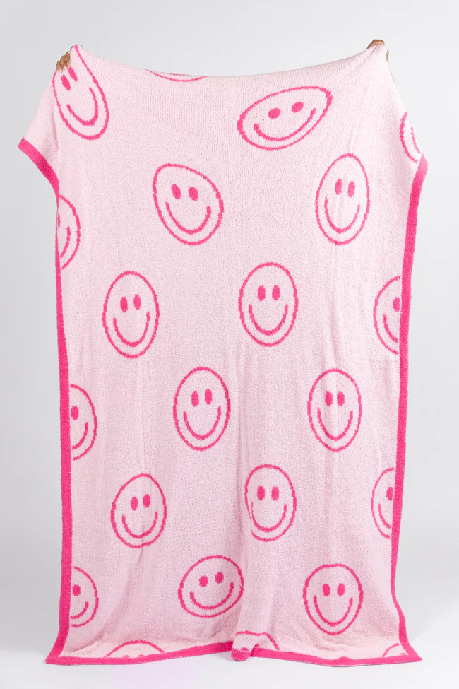 Make Me Believe Pink Smiley Blanket FINAL SALE | Pink Lily