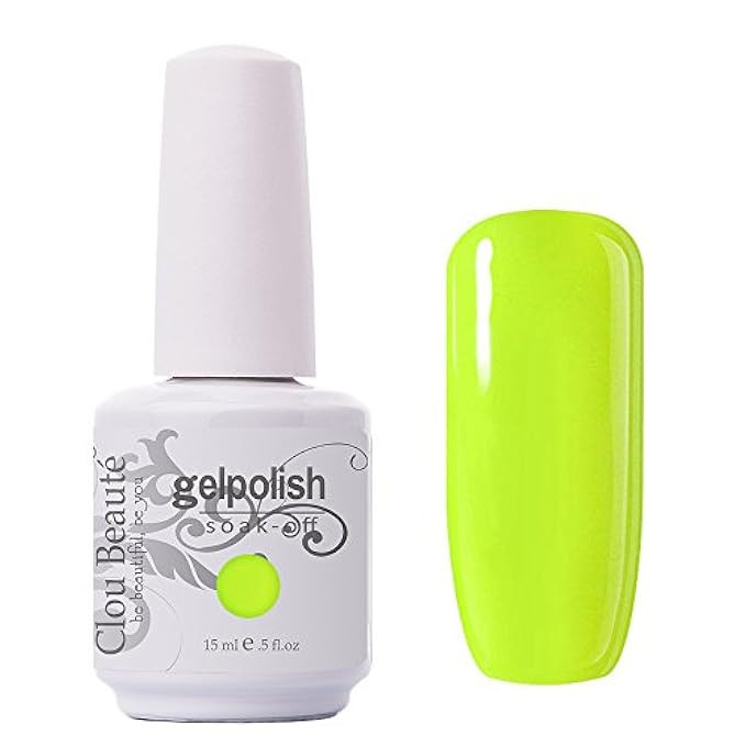 Clou Beaute Gelpolish 15ml Soak Off UV Led Gel Polish Lacquer Nail Art Manicure Varnish Color Neon Y | Amazon (US)
