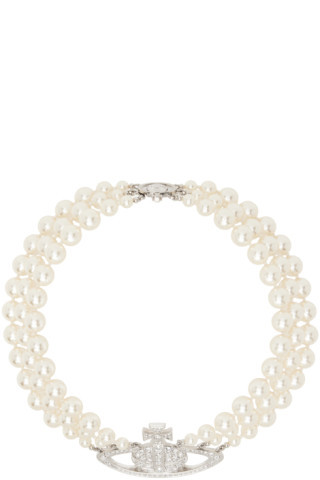 Vivienne Westwood - White Pearl Bas Relief Choker | SSENSE