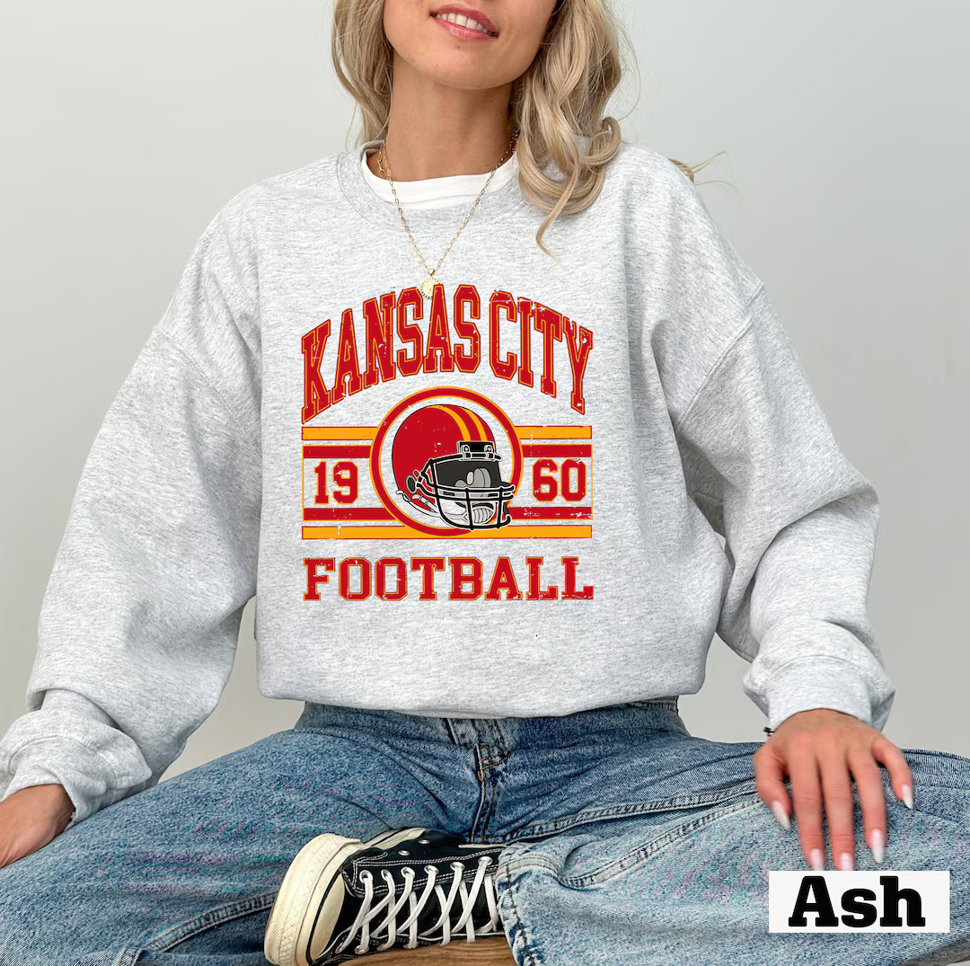 Vintage Kansas City Football Sweatshirt, T-shirt and Hoodie, Trendy Kansas City Fan Shirts, Footb... | Etsy (US)