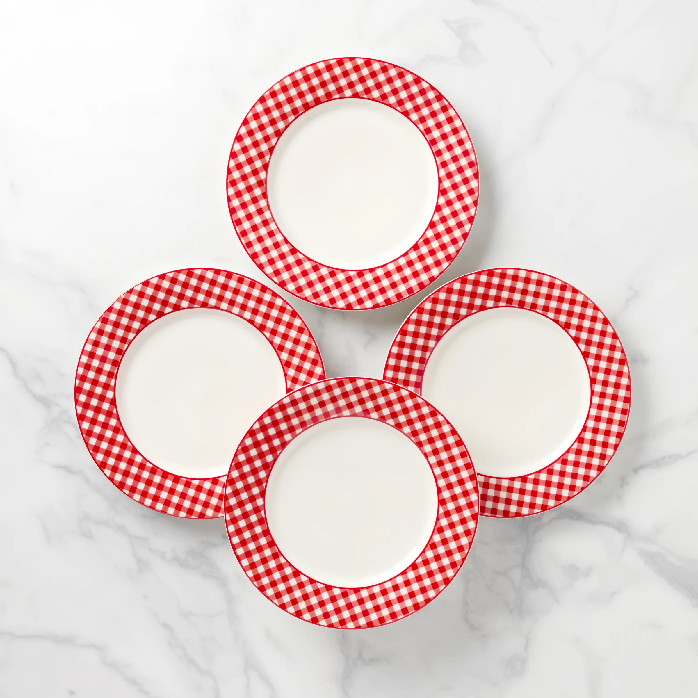 Gingham Red Dinner Plates, Set of 4 | Lenox
